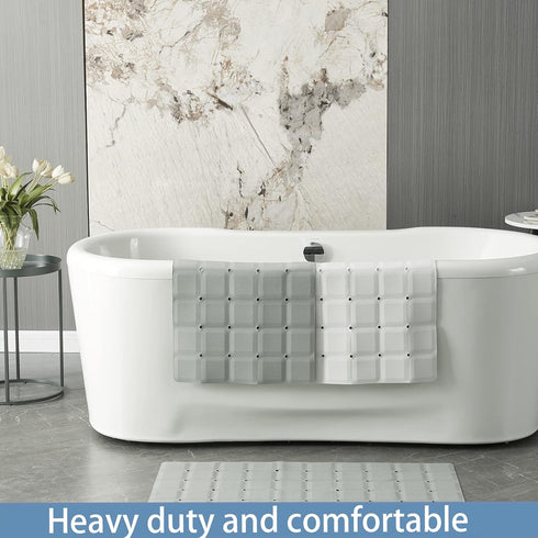 35.8 17.7) Webos Foldable Silicone Bathtub Mat: Jumbo Size Heavy Duty Safety Bath Mat for Tub Without Suction Cups Non