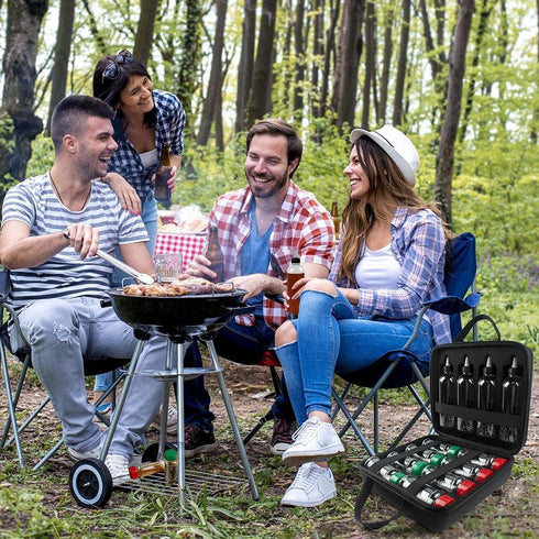 AKOBEARLA Set 12 Camping Portable Spice with Spice Containers Storage Bottle Pepper & Salt Spice Shakers, Separable