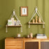 Set 2 Mkono Macrame Hanging Shelves Boho Wall Decor of Rustic Wood Floating Storage Shelf for Bedroom Bathroom Living