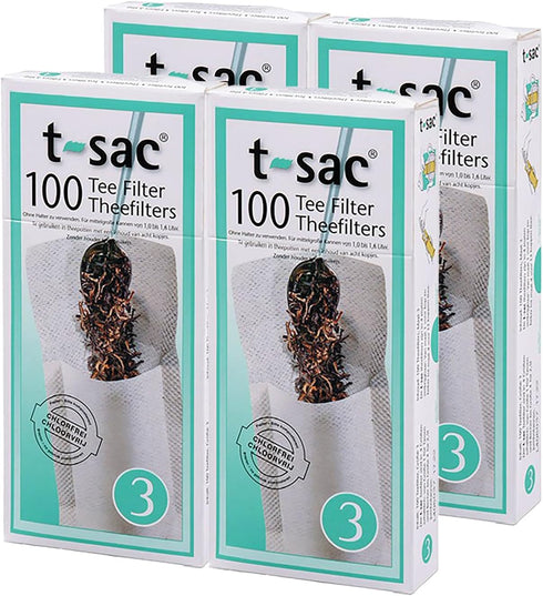 T-Sac Disposable Tea Filter Bags, Number 3-Size, 3 to 8-Cup Capacity, Set of 400 Tea Infusers