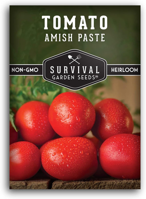 Amish Paste Tomato Seeds for Planting - Heirloom Indeterminate Non-GMO Variety -