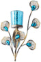 Zingz & Thingz Exotic Peacock Plume Collection Tealight & Candle Lighting, 6.75x2.25x10.75,