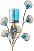 Zingz & Thingz Exotic Peacock Plume Collection Tealight & Candle Lighting, 6.75x2.25x10.75,