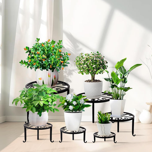 Acteomsly 6-Pack (6PACK Metal Plant Stand,Heavy Duty Flower Pot Stands for Multiple Plant,Outdoor Anti-Rust Plant Pot
