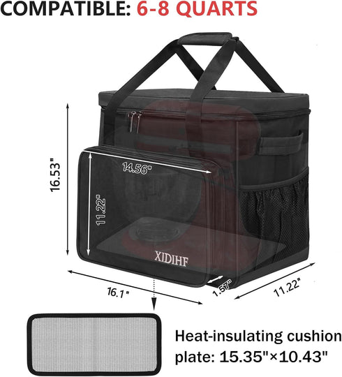 Mixer Carry Bag, Compatible with KitchenAid Mixers 6-8 Quart, Storage with Pockets, Black