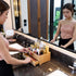 GOBAM Bamboo Wood Makeup Storage Drawer Organizer, Large Capacity Bathroom Beauty Countertop