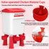 Set, 2 Gallon/18 Chicken Feeder and Waterer Chicken Coop Accessories with Hanging Chicken Feeder and Hanging Chicken