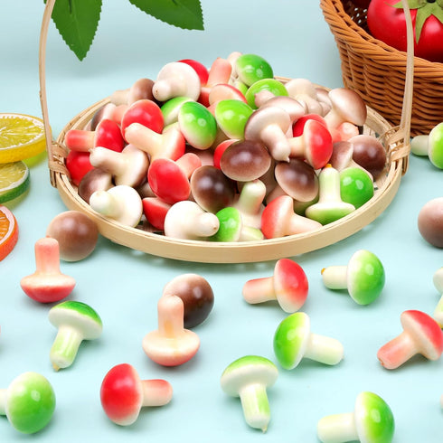 30pcs Gresorth Mini Artificial Mushroom Decoration Fake Vegetable Ornament Lifelike Faux Fruit Model for Home Kitchen