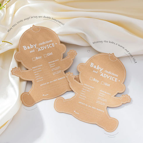 Bllhl 60PCS Baby Shower Games for Girl or Boy Prediction Cards for Baby Decorations, Kraft