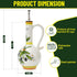AA Brothers 15oz Hand-Painted Ceramic Olive Oil Dispenser Bottle Decorative Stoneware Cruet with Stainless Steel Spout