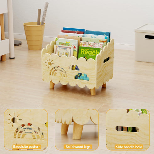 BPMFDTNL 2 Wood Kids Bookshelf, Montessori Bookshelf, With Adjustable Dividers, Suitable Kids Rooms, Nursery