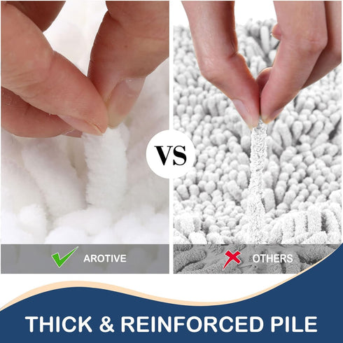 Arotive Chenille Bathroom Rug Mat, Extra Soft Thick Absorbent Shaggy Bath Rugs, Non-Slip Machine Wash Dry Plush Bath