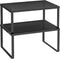 SONGMICS Spice Rack - Cabinet Shelf Organizers, Stackable and Expandable Set of 2 Metal Kitchen Counter Shelves, Ink