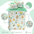 Set 98x86in 4 Set 1 2 1 SANDJEST Jungle Animal Comforter Full Size for Kids Boys, Microfiber Pcs Bedding Includes