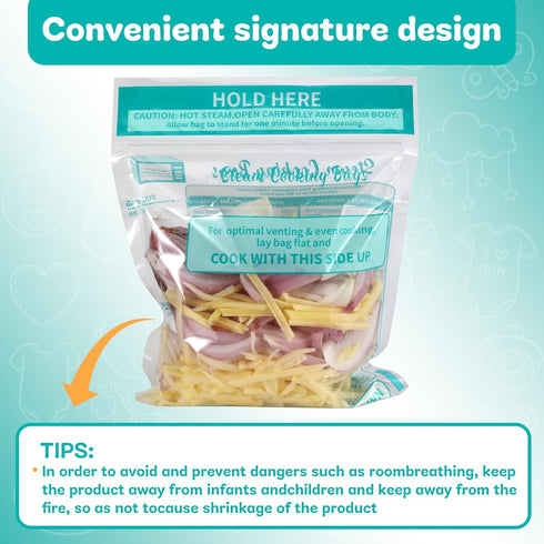 20 Microwave Steamer Bags for Vegetables, Potatoes, and Meat - Steam Cooking Bags (1)