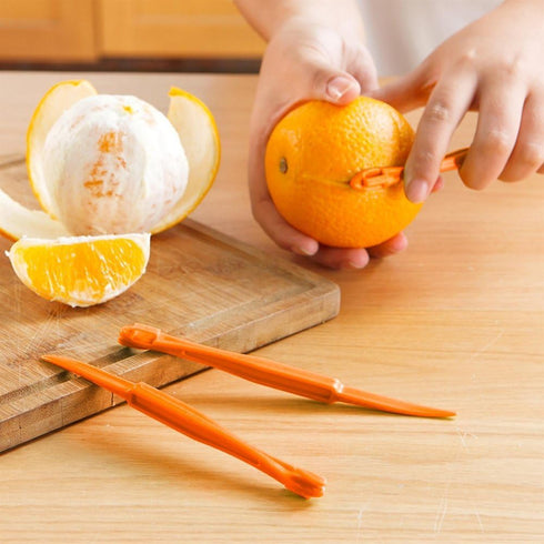 Cosmer Set of 15 Orange Citrus Peelers, Plastic Easy Slicer Cutter Peeler Remover Kitchen Accessories