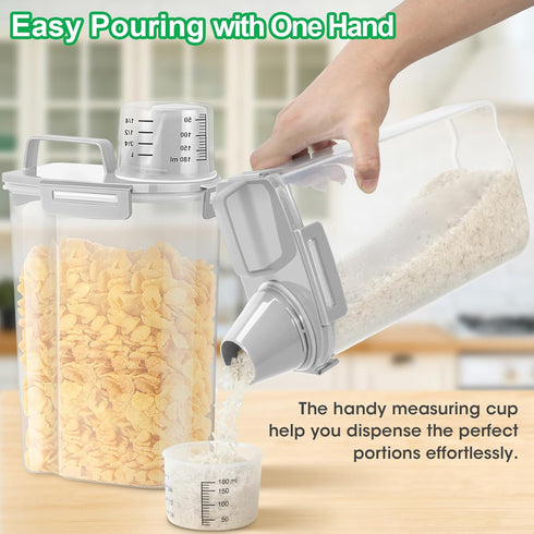 3 5 Lbs TBMax Rice Storage Container to - Small Pet Dog Cat Food Container Dispenser with Easy Pouring Spout & Cup