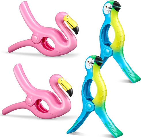 4 Pieces Beach Towel Clip, Jumbo Size Chair Clips, Towel Holder Clothes Pegs for Cruise, Patio, Pool Holiday Vacations