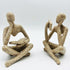 2 Pcs Home Decor Sandstone Reading Thinker Statue Modern Figurines Abstract Aesthetic Sculpture Thinker Statuettes