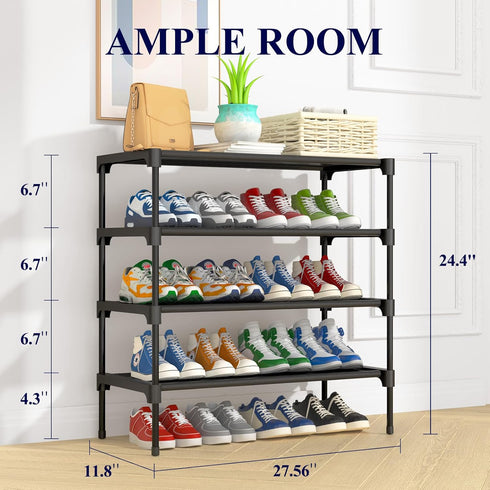 Closet, Kitsure Shoe Rack - Non-Woven Shoe Rack Shelf, Shoe Organizer for Entryway, Garage & Corridor, Stackable Shoe