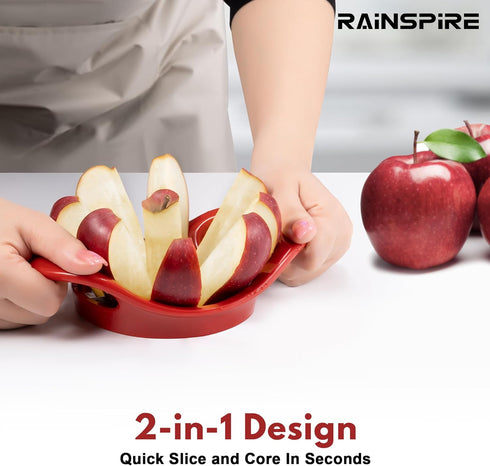 Rainspire 8 8 Apple Cutter Slices, Blade Apple Slicer and Corer, Apple Corer Tool with Stainless Steel Blades, Super