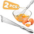 2 Pcs Ball Whisk Set, Stainless Steel Whisk with Ergonomic Handle, 10 Ball Head, Compact 12 & 10 for Stirring