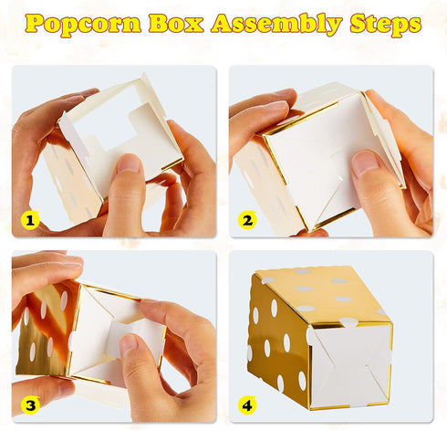 80 Pcs Artificial Resin Popcorn Miniature Figurines, Faux Popcorn with Box for Party DIY Photo Props
