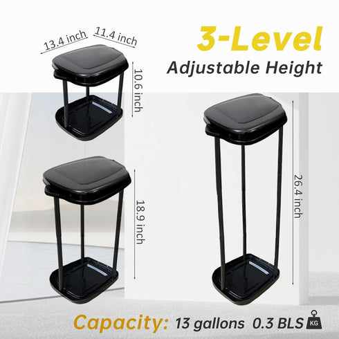 DTOMCD 15 Portable Trash Bag Holder Collapsible Trash Can with Lid, Trash Can for Outdoor Indoor Camping, Kitchen