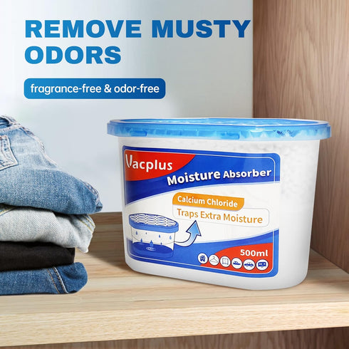 6 Pack, Closet 10.5 Oz Vacplus Moisture Absorbers Portable Humidity Absorber Boxes for Your Bathroom, & Car
