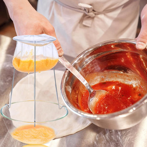 4 Jelly Strainer Stand With Reusable Staining Bags, Stainless Steel Stand With Replacement Bags for Straining Juice