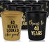 Your Dream Party Shop Cheers to 40 Years Birthday Cups - Set of 12 Black and Gold 40th Birthday Decorations
