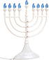 Traditional Hanukkah LED Electric Menorah, Chanukiah, Battery or USB Powered, White, 4' Micro USB Cable Included