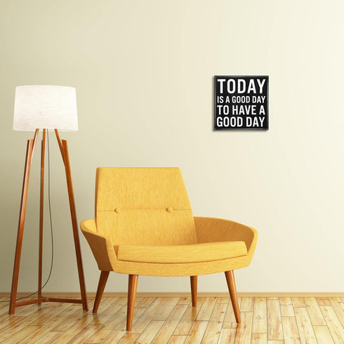 Positive Wood Sign Desk Decor 5x5 Inch, Today Is a Good Day to Have a Good Day, Motivational Gift for Home Office