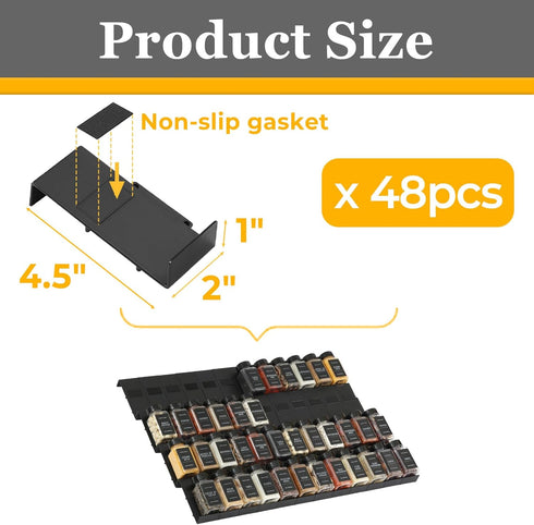 48PCS Famhap Spice Drawer Organizer, Interlocking Expandable Seasoning Rack Tray Insert for Kitchen Drawers, Spice Rack