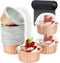 Jumbo 5oz Aluminum Foil Cupcake Liners with Lids - 50 Pack Disposable Ramekins for Mini Cake Baking