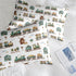 Set 5 Sets Pamnest Comforter Twin Size, Cute Cartoon Train Pcs Bedding for Kids and Adults, Green Barn Tree Bed Sheet