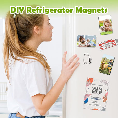 Qualsen Sublimation Blanks Fridge Magnet, 30 Pcs DIY Decorative Magnets for Home Kitchen Refrigerator