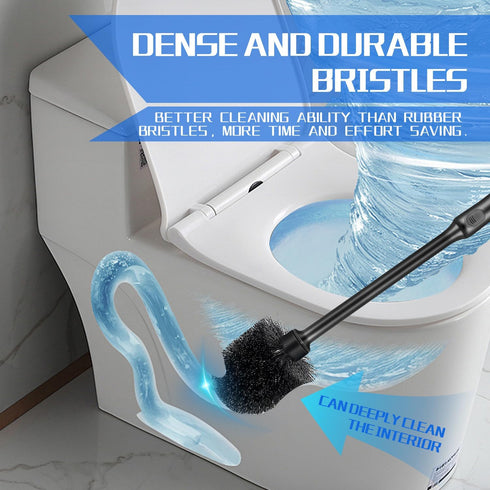 AONEZ Set, 2 Pack Toilet Brush and Holder Long-Handle Toilet Brush, Non-Slip Grip, Nylon Bristles, Deep Cleaning