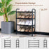 4-Tier Closet Gonfoam Expandable Shoe Rack,Adjustable Shoe Shelf Storage Organizer Heavy Duty Metal Free Standing Shoe
