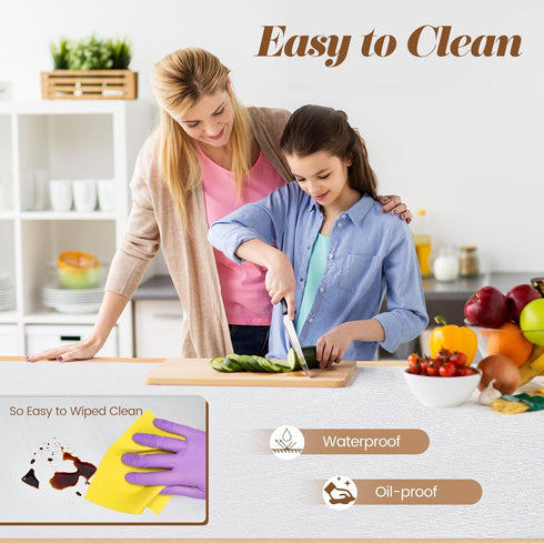 Drawer Shelf Liner for Kitchen Cabinets, Non Adhesive Slip Resistant Paper, Waterproof Washable Mats (White)