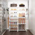Closet 8 26-32 ROJASOP White Shoe Rack, Tall Metal Shoe Rack Organizer for Entryway Garage, Tier Large Shoe Shelf