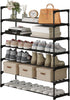 6-Tier 30 Calmootey Shoe Rack, Tall Large Capacity Pairs Shoes Storage Organizer, Stackable Wide Shoe Shelf