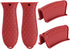 4 pcs Trumoter Silicone Potholders, Assist Pan Holder for Cast Iron Skillets - Red