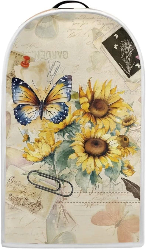 Blender Cover Kitchen Appliance Cover Anti Fingerprint Dust Protection Washable Coffee Machine Cover Food Processor Dust Cover Stand Mixer Cover with Top Handle, Butterfly Sunflower Retro