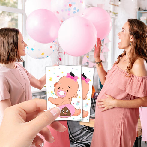 Zunaked 38 Baby Shower Raffle Card Game for Girls - Silly Activity for Ice Breakers, Door Prizes - Decorations for Baby