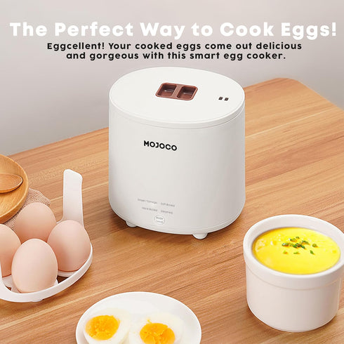 Mojoco Rapid Egg Cooker - Mini Electric Egg Boiler for Steamed, Hard Boiled, Soft Boiled Eggs, Home Kitchen Use