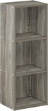 3-Tier Furinno Pasir No Tool Assembly Open Shelf Bookcase, French Oak