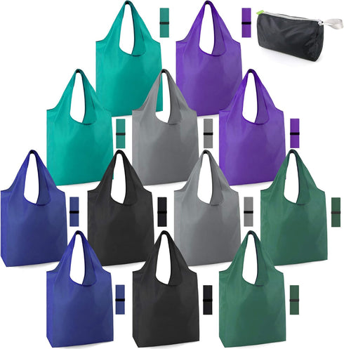 BeeGreen Reusable Bags for Shopping Machine Washable 12 Pack Xlarge Grocery bags Reusable