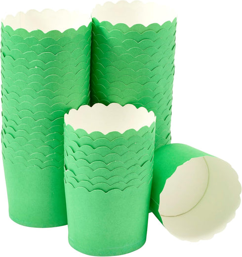 DecoPac Green Scalloped Baking Cups, Perfect for Delicious Cupcakes, 50 Count (Pack of 1)