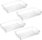 4 Pack 12"x 6" Clear Plastic Desk Drawer Organizer Tray Storage Bins for Bathroom Office Kitchen Utensils